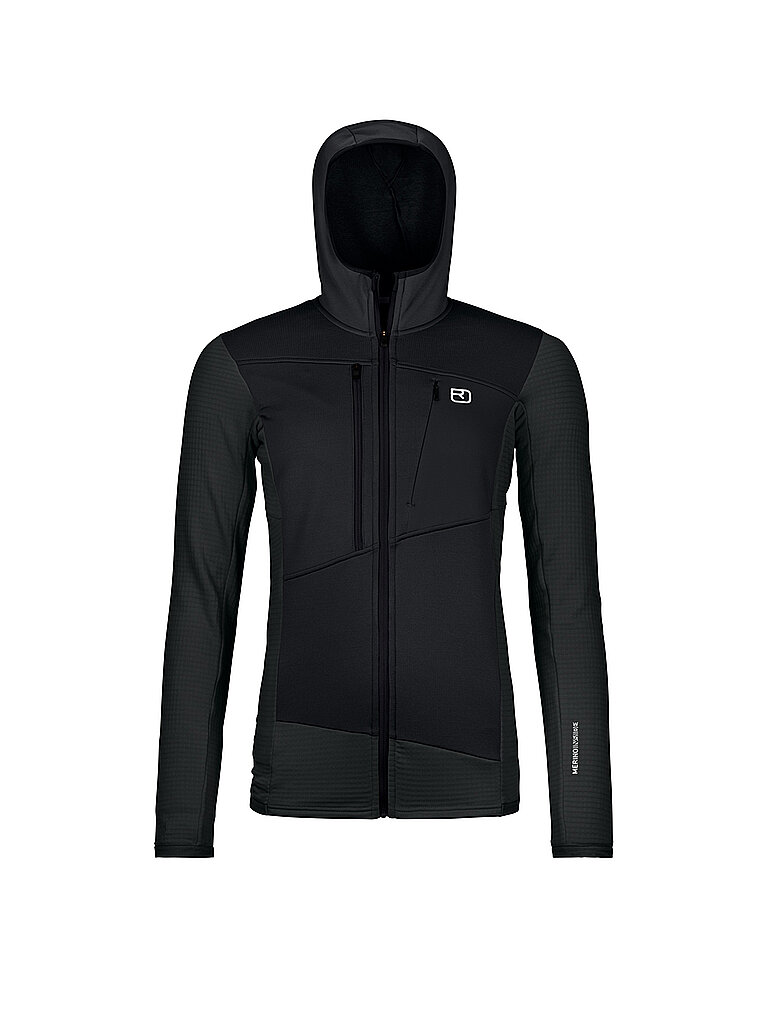 ORTOVOX Damen Fleecejacke Fleece Grid Hoodie schwarz | S