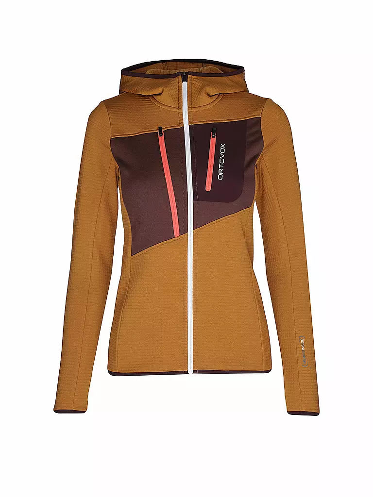 ORTOVOX | Damen Fleecejacke Grid Hoodie | orange