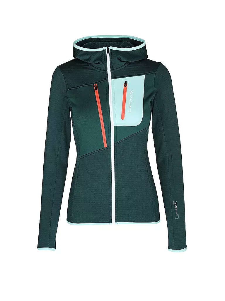 ORTOVOX | Damen Fleecejacke Grid Hoodie | petrol