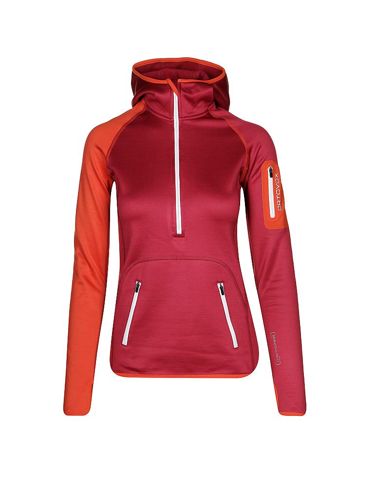 ORTOVOX | Damen Fleeceshirt Zip Neck Hoody | rot