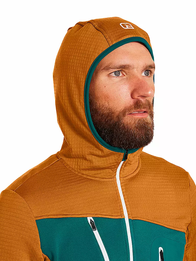 ORTOVOX | Herren Fleecejacke Fleece Grid Hoodie | orange