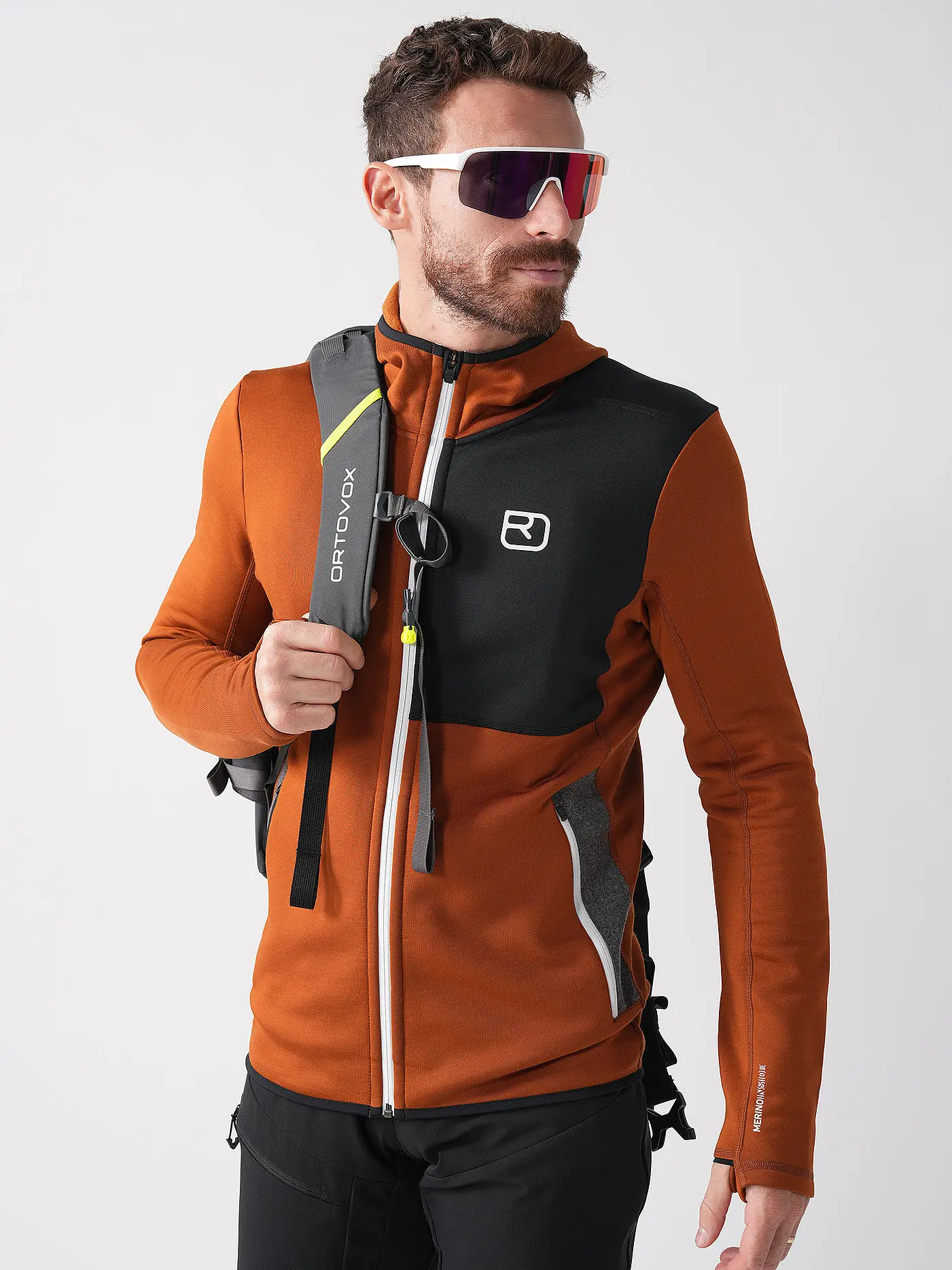 ORTOVOX | Herren Fleecejacke Hoodie | braun