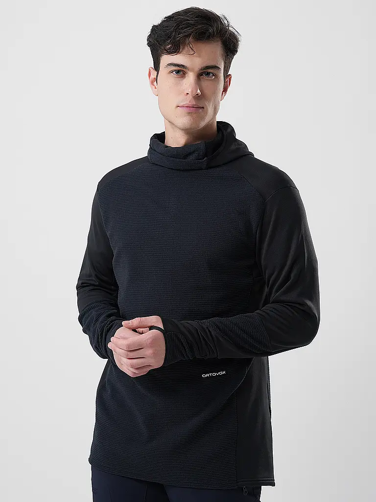 ORTOVOX | Herren Funktionsshirt Cord Fleece Hoodie | Schwarz