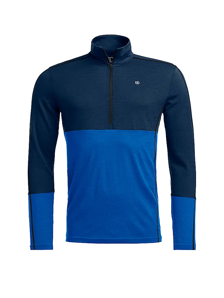 ORTOVOX | Herren Unterzieh Zipshirt 185 ROCK'N'WOOL | blau