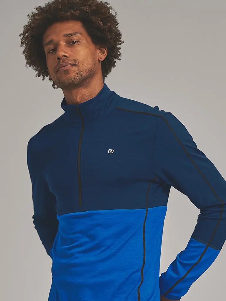 ORTOVOX | Herren Unterzieh Zipshirt 185 ROCK'N'WOOL | blau