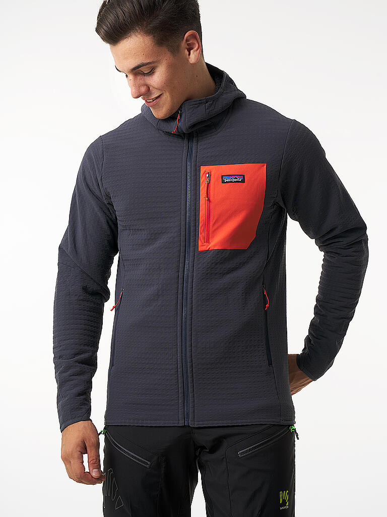 PATAGONIA | Herren Touren Softshelljacke R2 TechFace Hoodie | blau