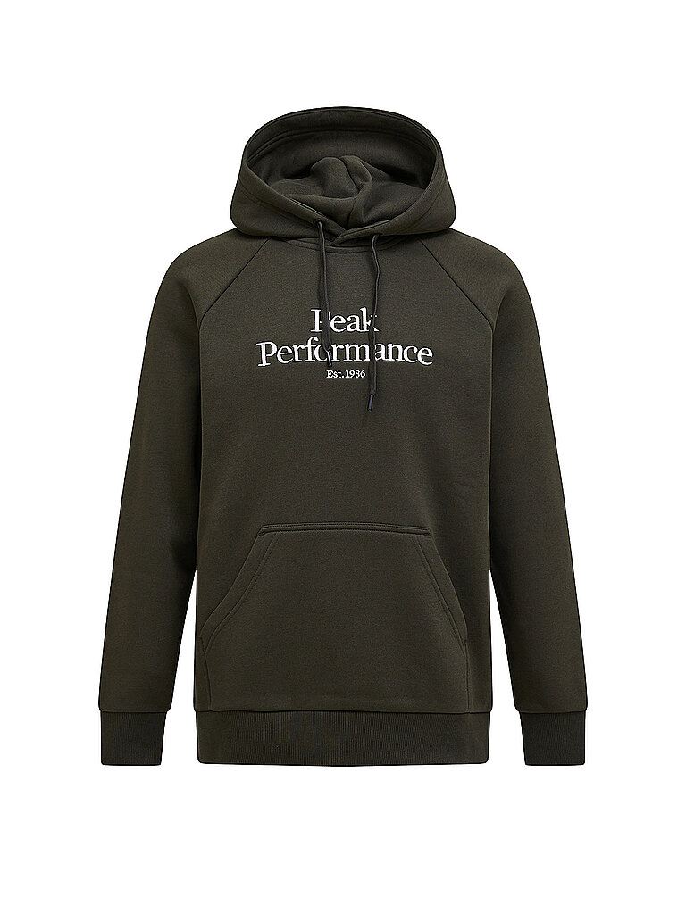 Peak Performance Hoodie Original Baumwollejersey-Mischgewebe Olive