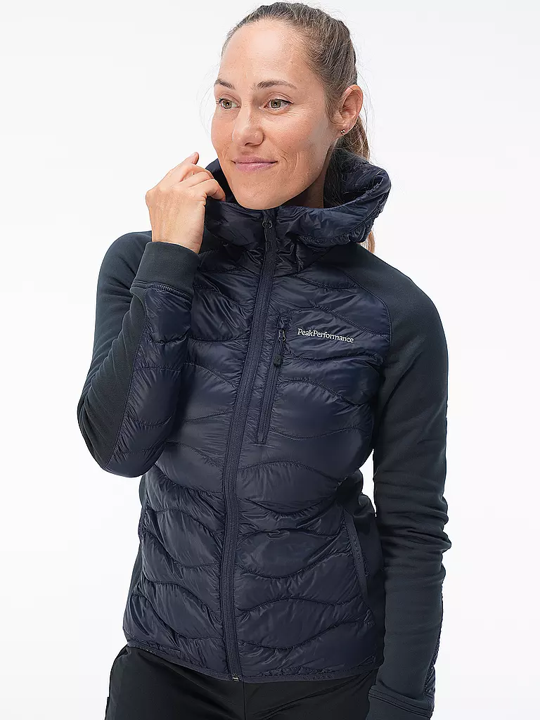 PEAK PERFORMANCE | Damen Freizeitjacke Helium Down Hybrid Hoodie | dunkelblau