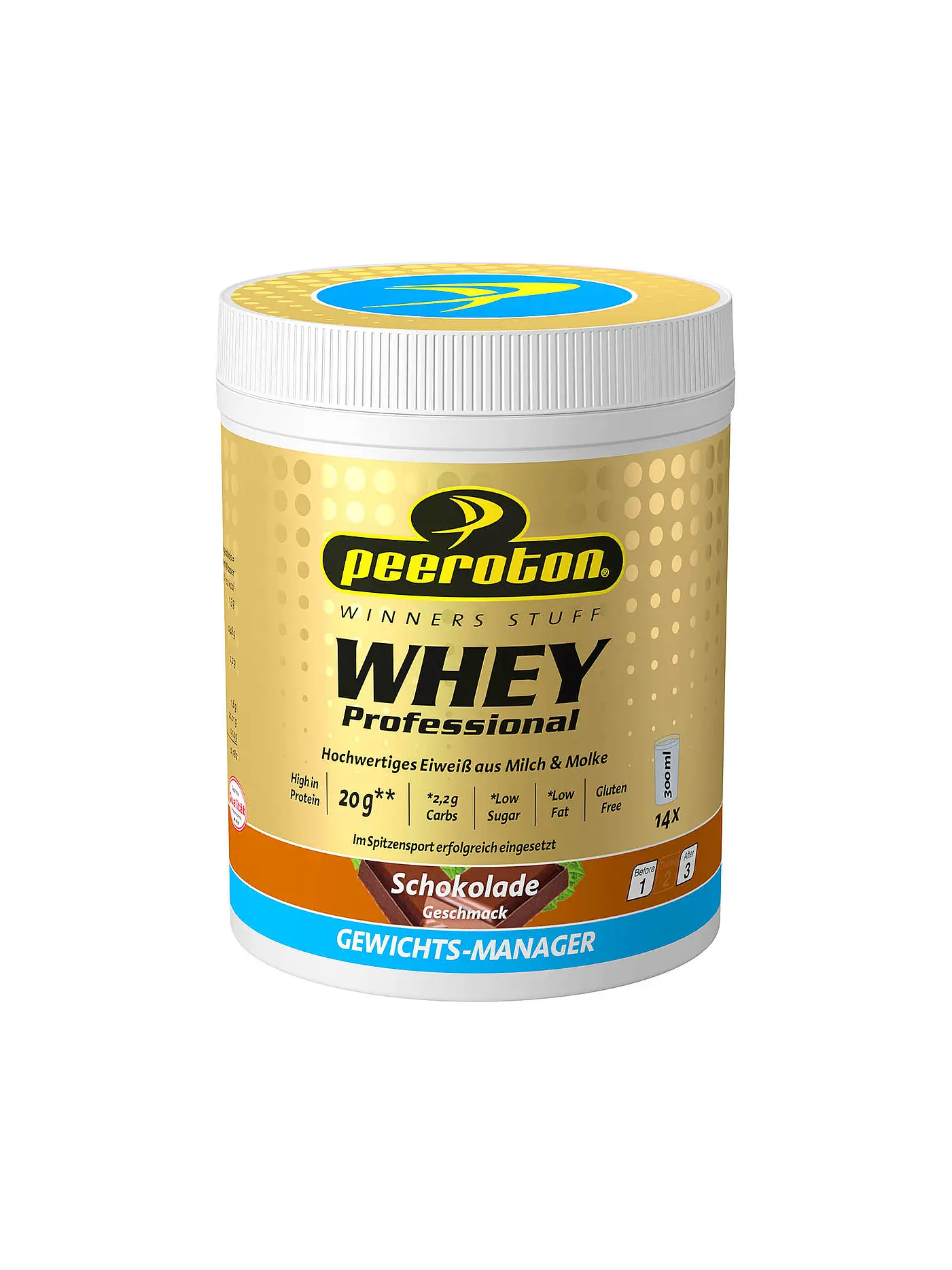 PEEROTON | Eiweißpulver WHEY Professional Shake Schokolade 350g | bunt