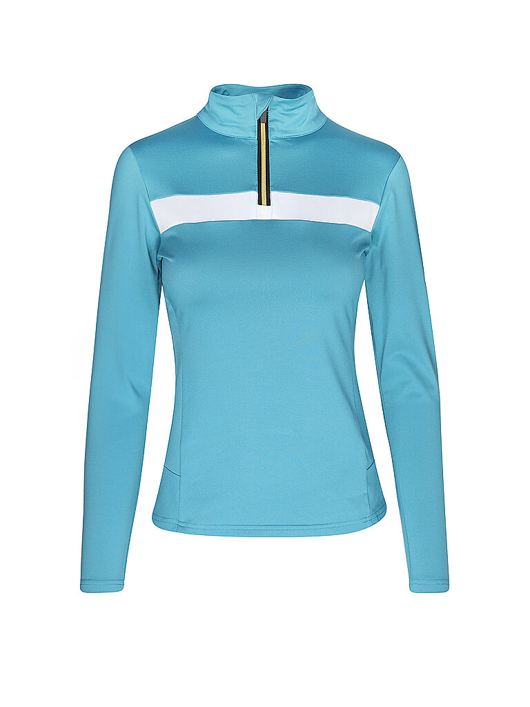 Damen Unterzieh Zipshirt Gold Accent blau 42 W