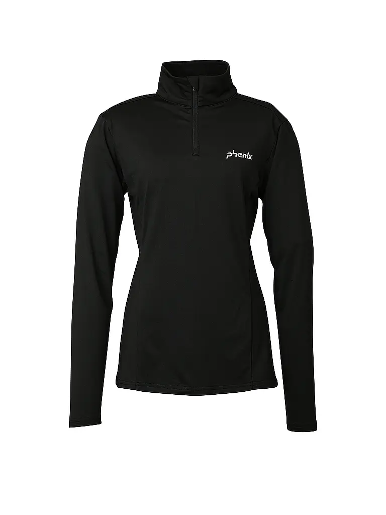 PHENIX | Damen Unterzieh Zipshirt Basic Set In Sleeve 1/2 | schwarz
