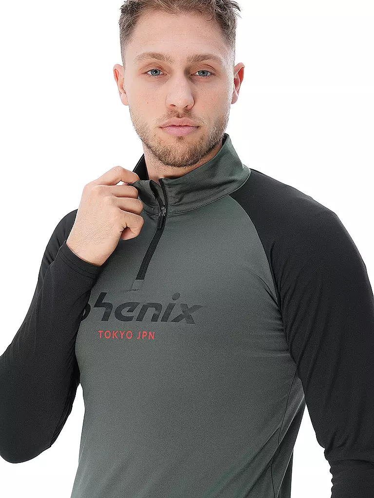 PHENIX | Herren Unterzieh Zipshirt  PH Logo Inner | dunkelgrün