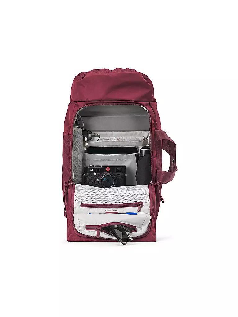 PINQPONQ | Rucksack Blok Medium Pure Woven 30 bis 32L | dunkelrot