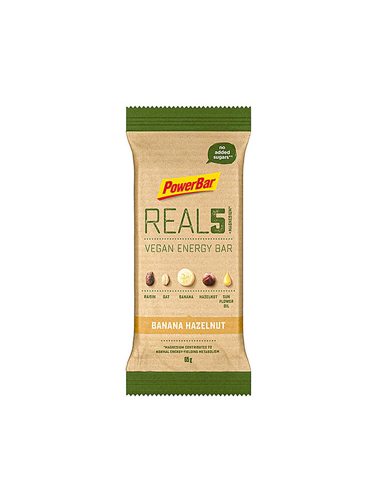 POWER BAR | Energieriegel REAL5 Vegan Banana Hazelnut 65g | grün