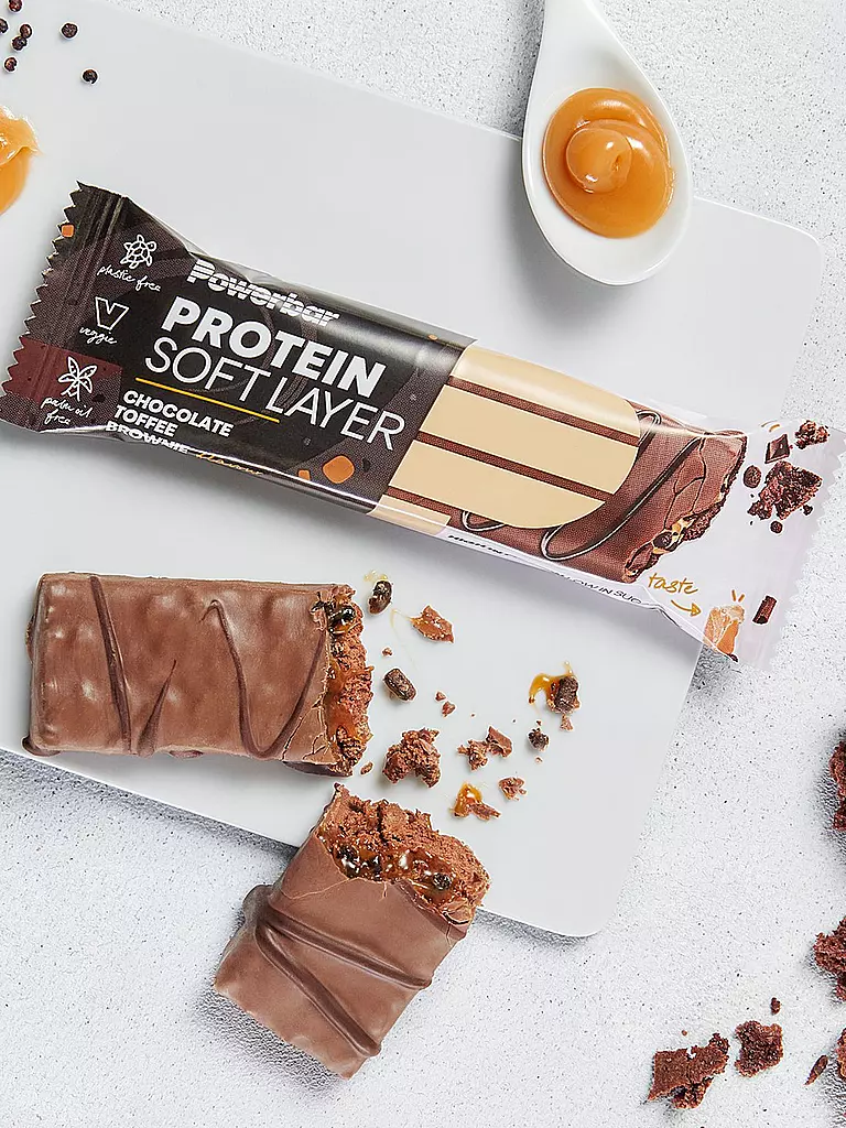POWER BAR | Proteinriegel Soft Layer Chocolate Toffee Brownie 40g | bunt