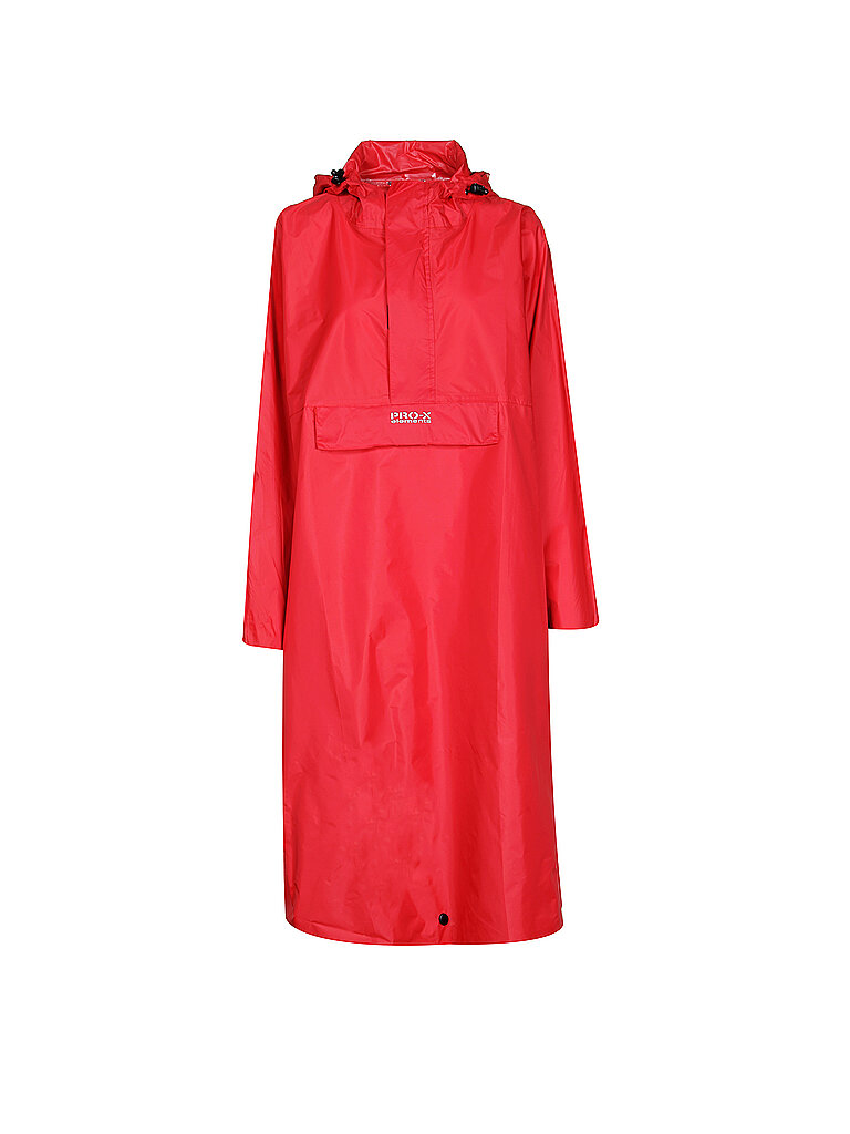 PRO-X Elements Einfarbiger Wanderponcho Wasserwinddicht Polyamid-PU Rot