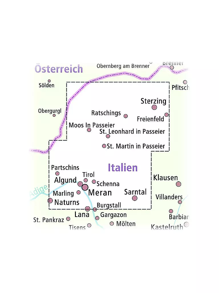 PUBLICPRESS | Wander- und Radkarte Meran - Passeiertal - Ridnauntal, 1:35.000 | keine Farbe