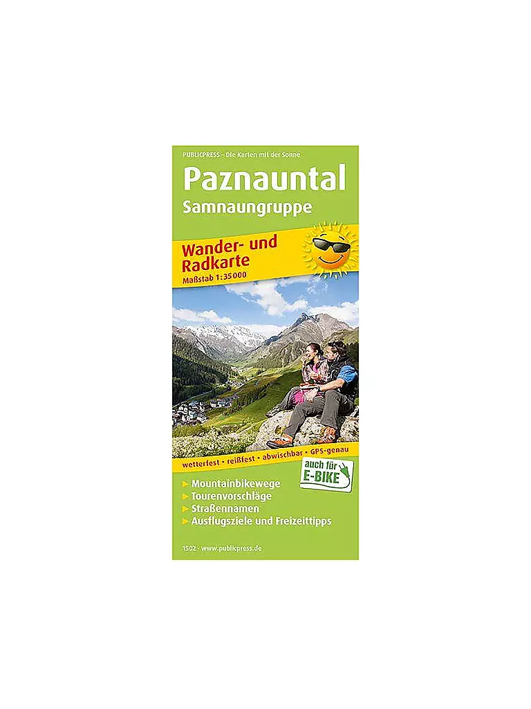 PUBLICPRESS | Wander- und Radkarte Paznauntal - Samnaungruppe, 1:35.000 | keine Farbe