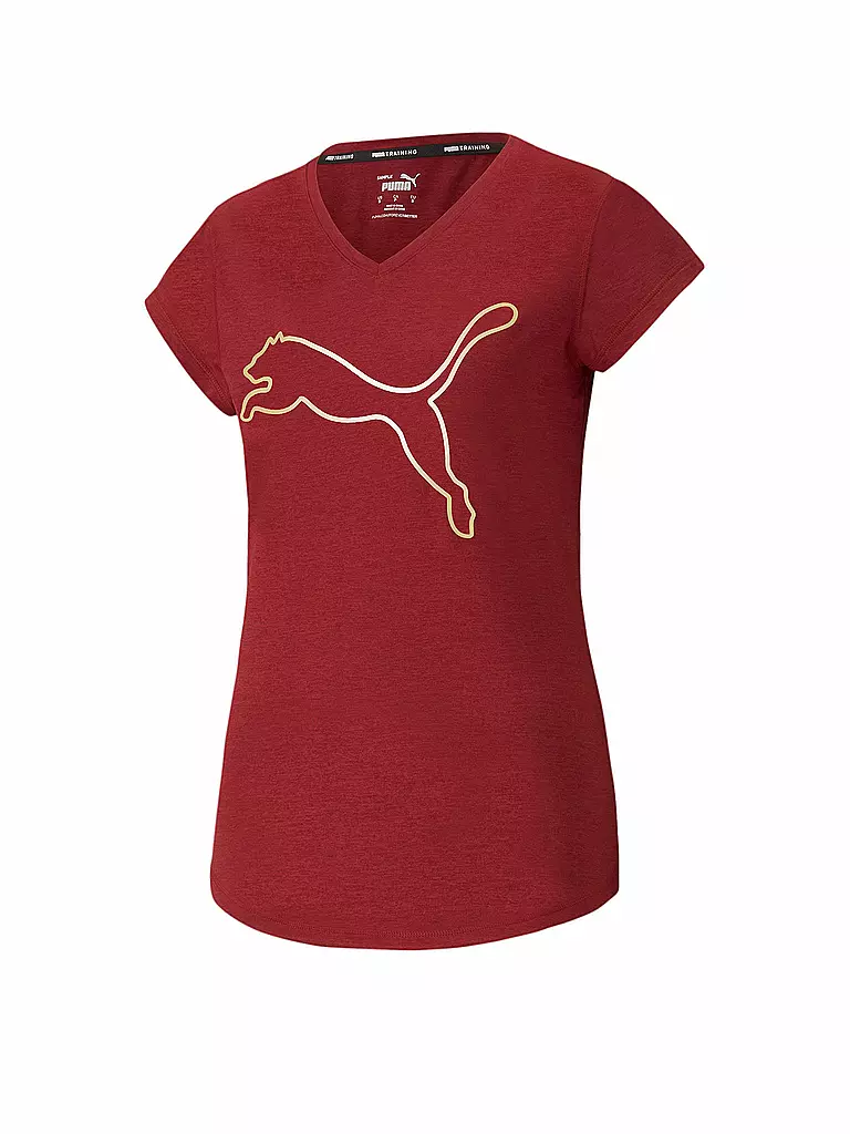 PUMA |  Damen Fitnessshirt Favorite Heather Cat | rot