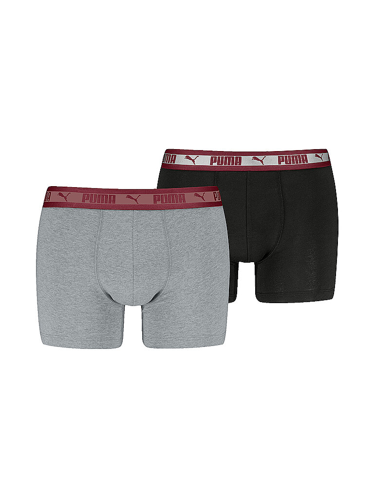 PUMA Herren Boxershorts Chromatic Waistband 2er Pack dunkelrot | M