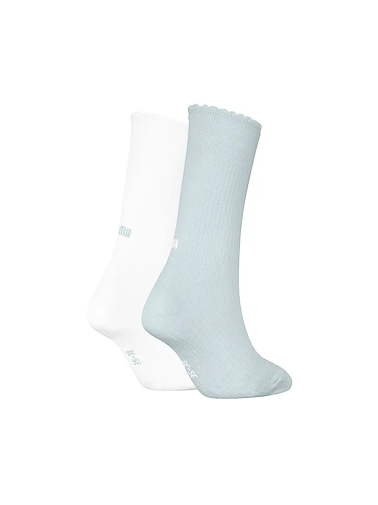 PUMA | Damen Freizeitsocken Scallop Edge 2er Pack | hellblau