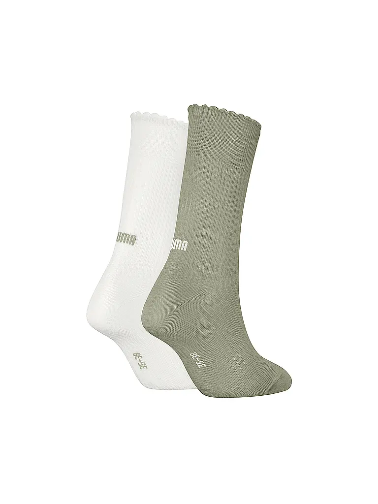 PUMA | Damen Freizeitsocken Scallop Edge 2er Pack | olive