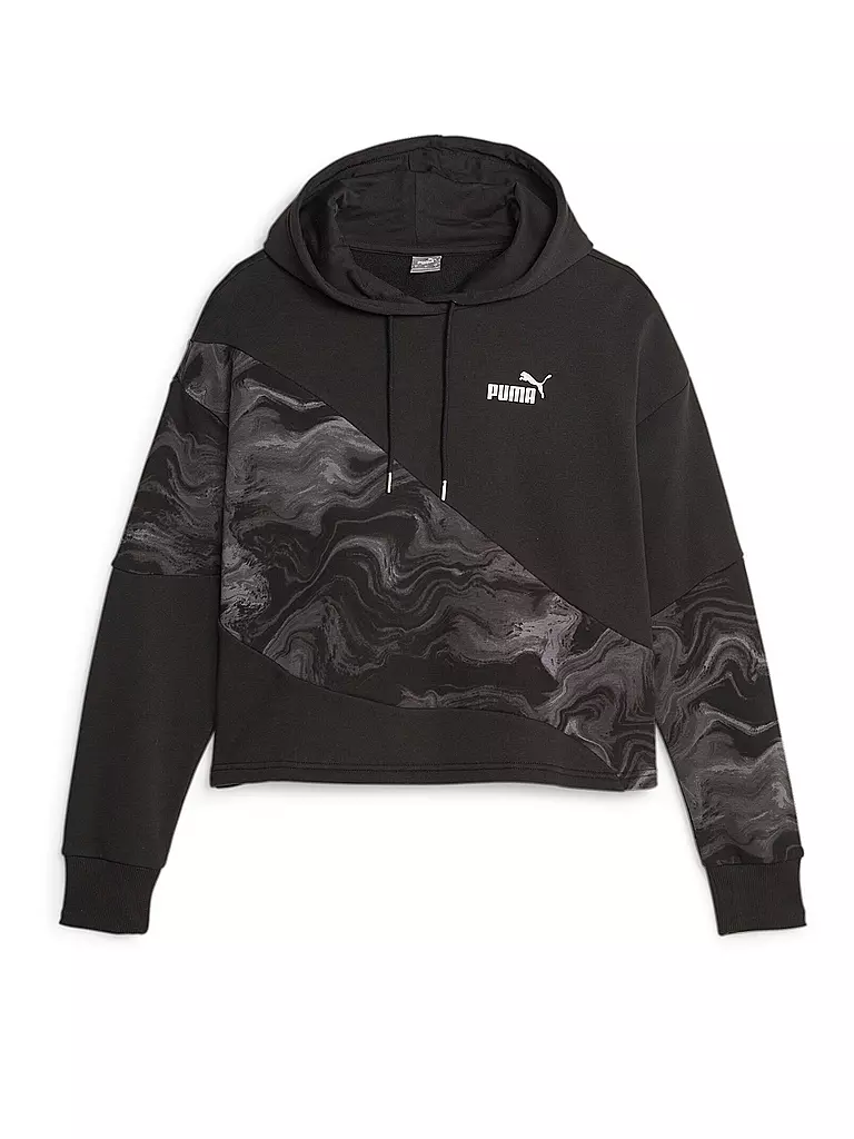 PUMA | Damen Hoodie Power Cat marbleized | schwarz