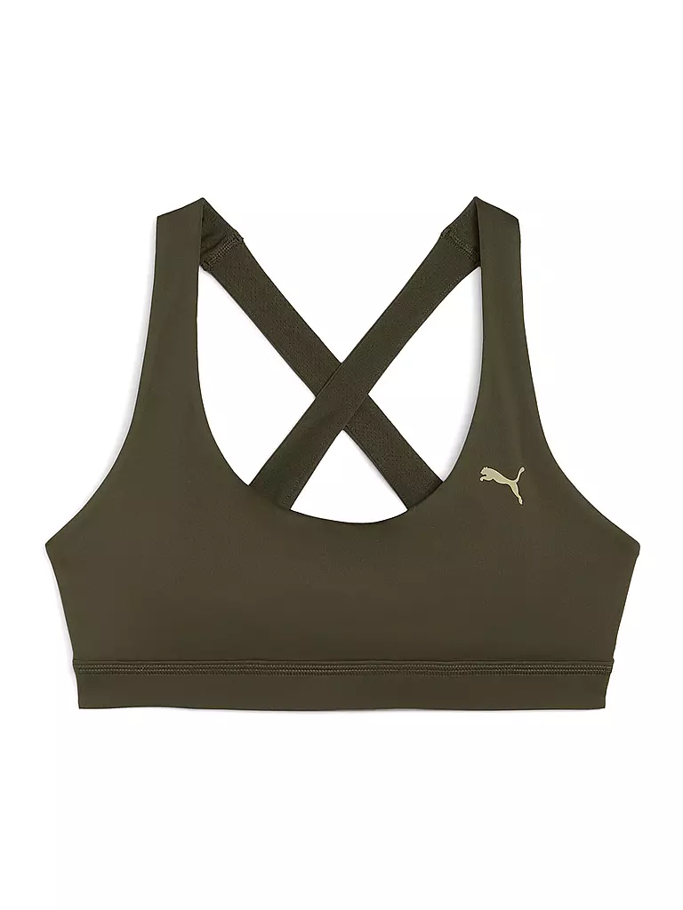PUMA | Damen Sport-BH CLOUDSPUN Medium Support | olive