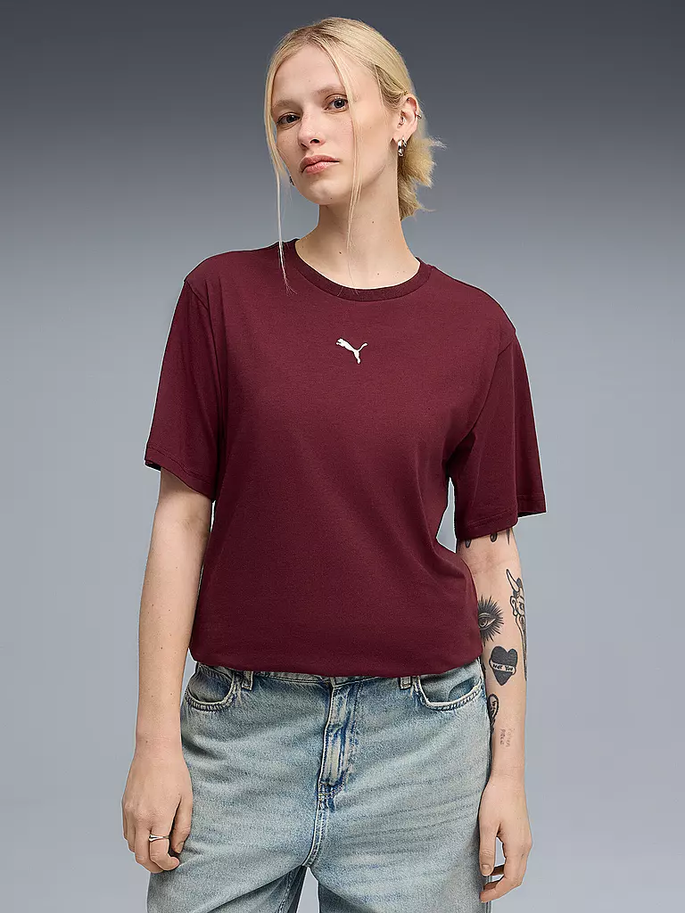PUMA | Damen T-Shirt Relaxed | dunkelrot