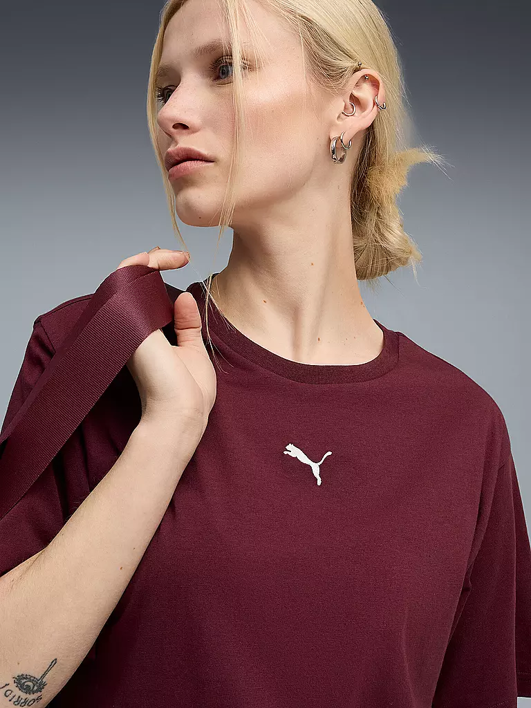 PUMA | Damen T-Shirt Relaxed | dunkelrot