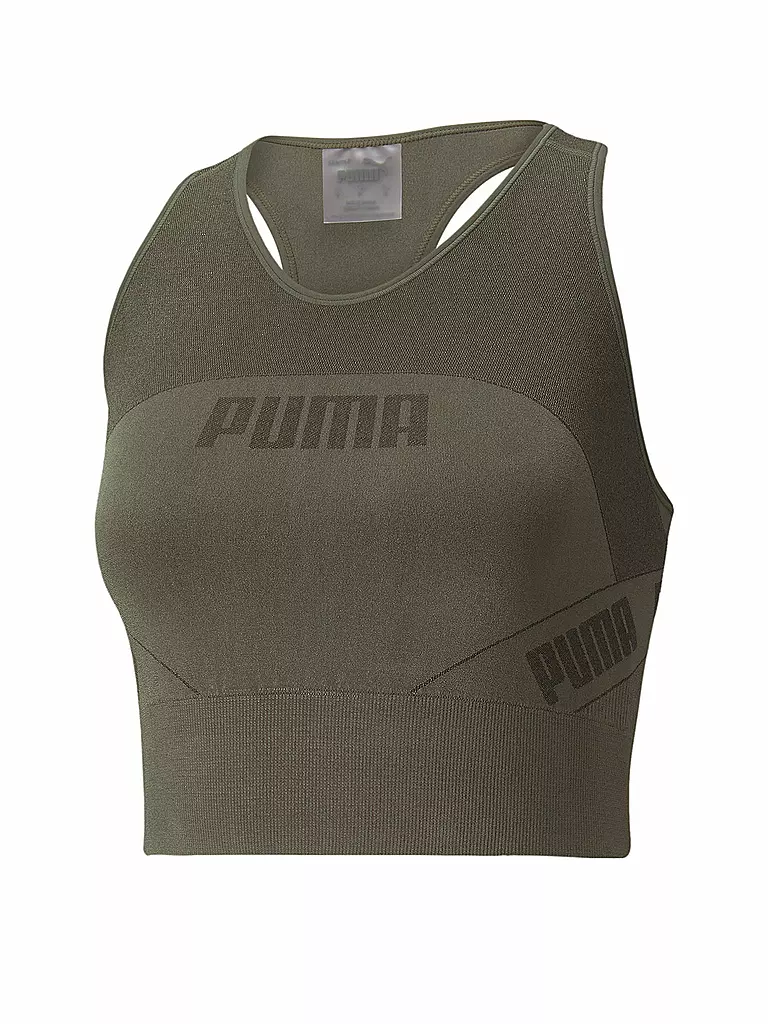 PUMA | Damen Top Evostripe Evoknit Crop | olive