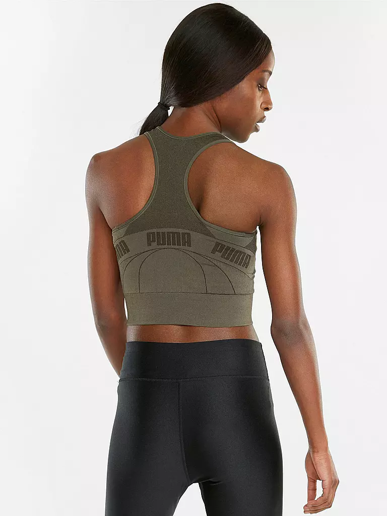 PUMA | Damen Top Evostripe Evoknit Crop | olive