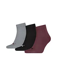 PUMA | Freizeitsocken Quarter Plain 3er Pkg. | dunkelrot