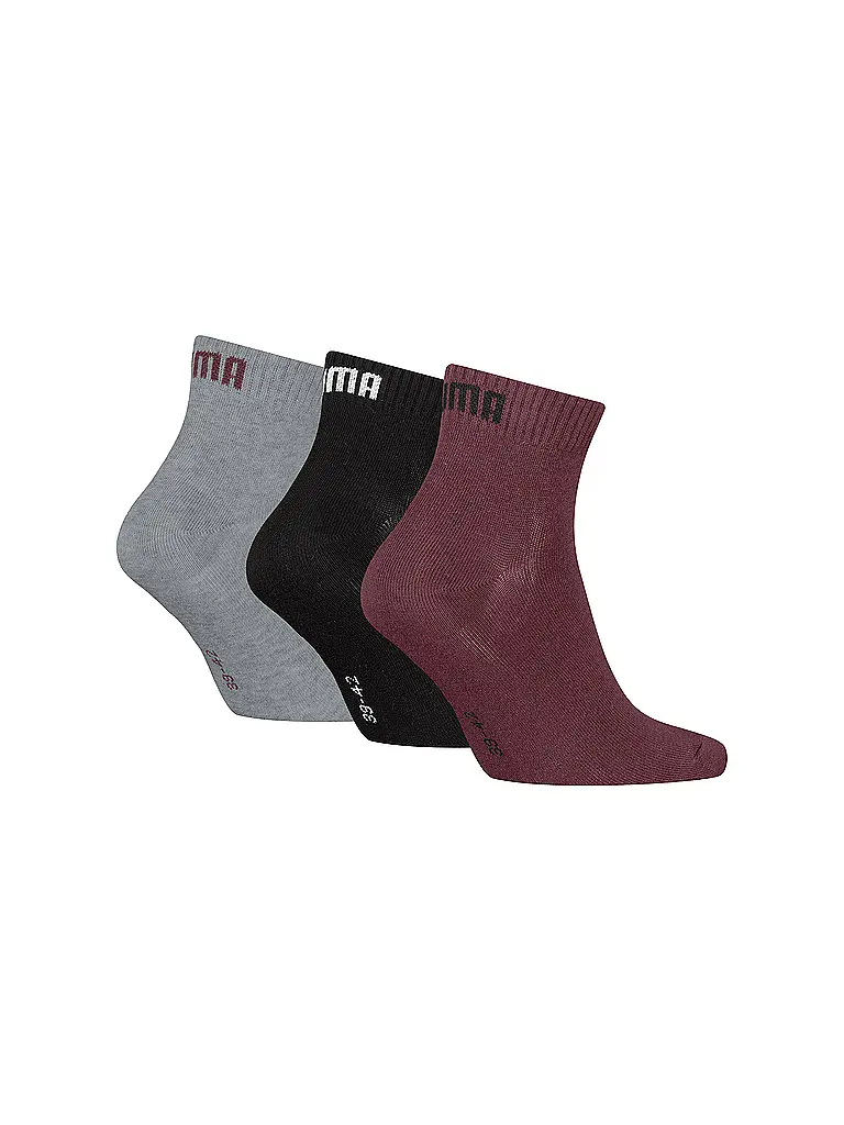 PUMA | Freizeitsocken Quarter Plain 3er Pkg. | dunkelrot