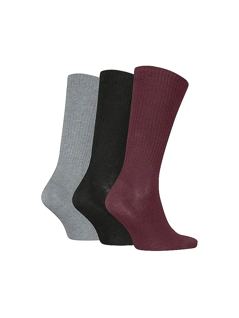 PUMA | Herren Freizeitsocken RIB Logo Crew 3er Pack | dunkelrot
