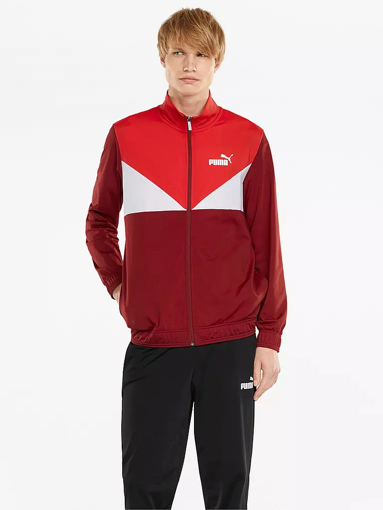 PUMA | Herren Trainingsanzug Colourblock | rot
