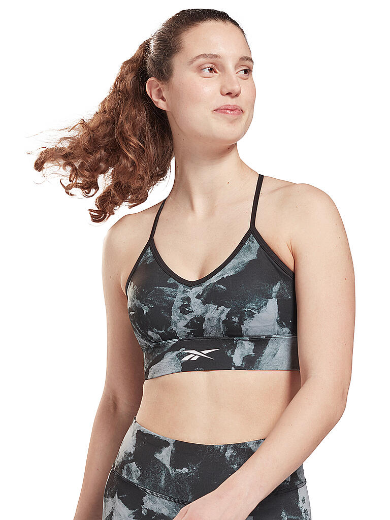 REEBOK | Damen Sport-BH MYT Printed | schwarz