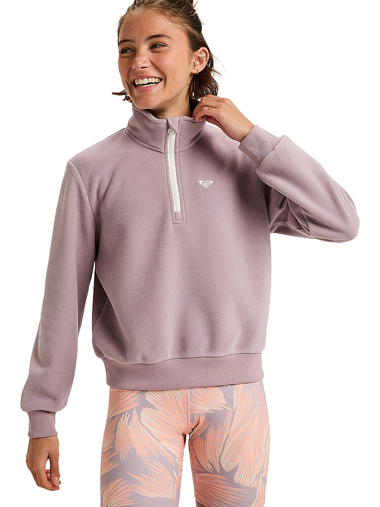Roxy Pullover Leicht Verkürzter Fit Rippstrick Rosa