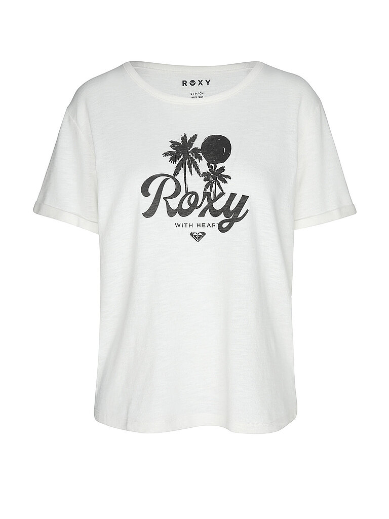 Roxy Beachshit Oceanwave Regular Slub Baumwoll-Polyester-Slub-Mischgewebe Weiss