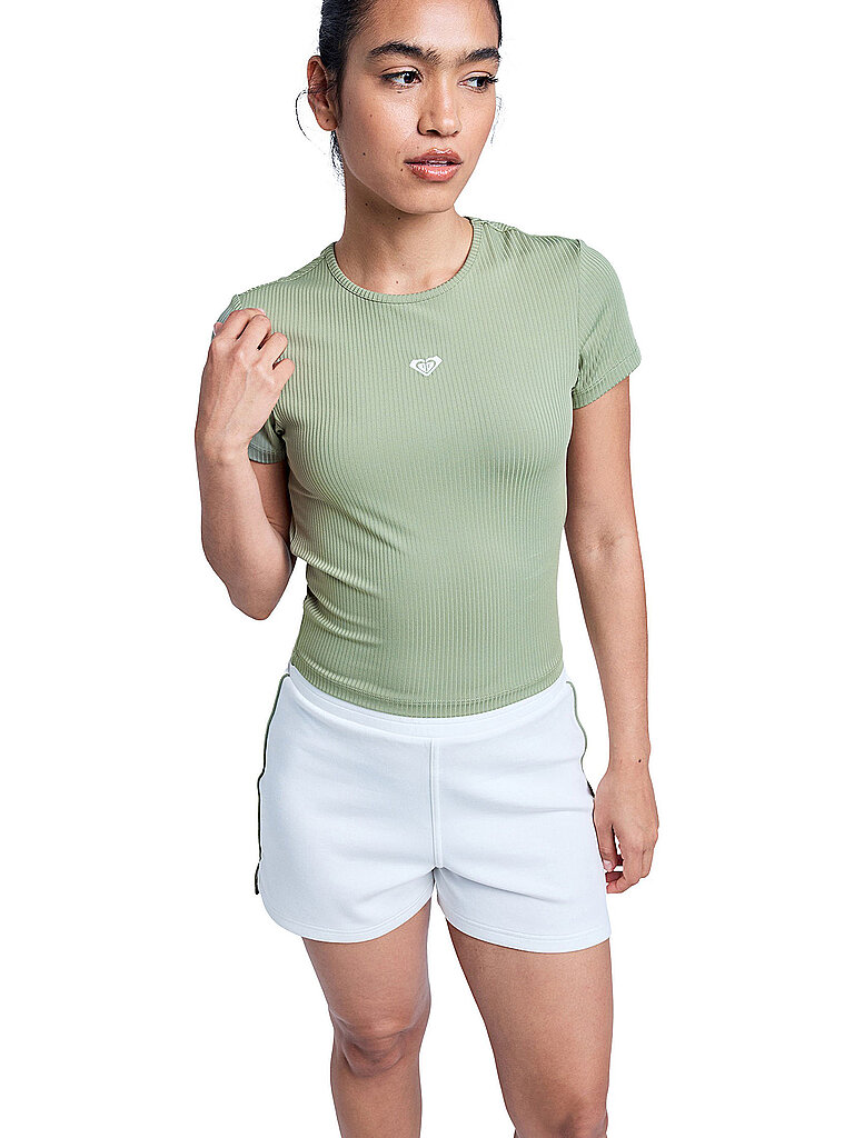Roxy Enges Kurzarm T-Shirt Rippstoff Olive