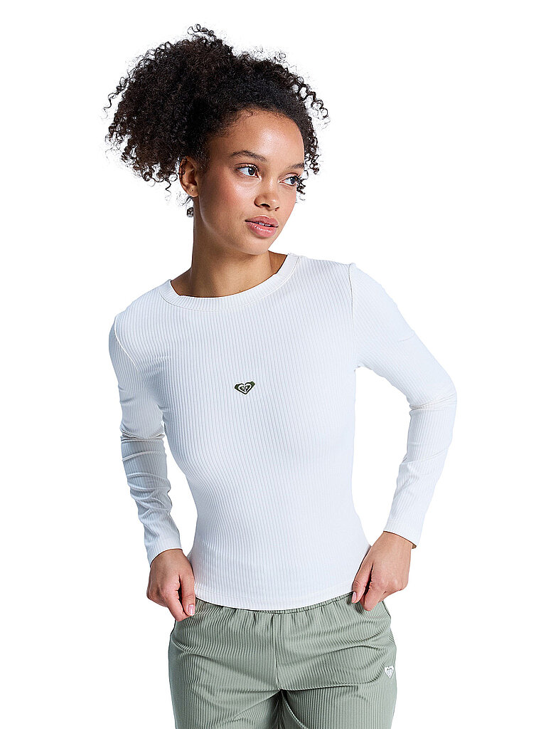 Roxy Enges Langarm Top Rückenpartie Weiss