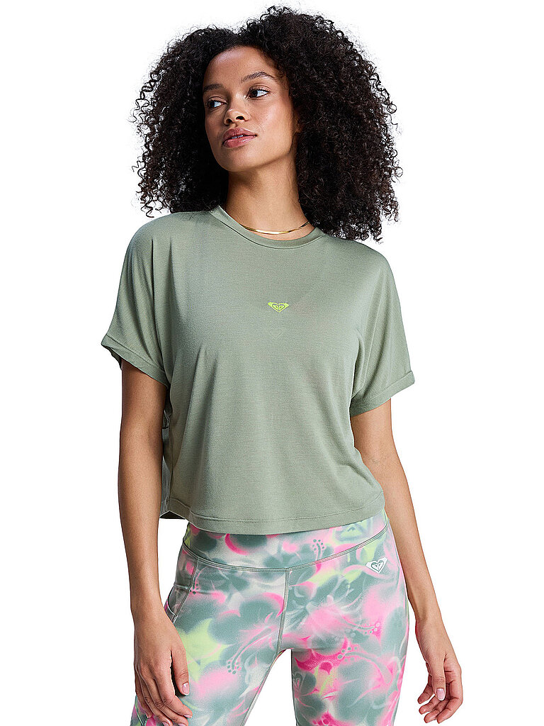 Roxy T-Shirt Everyday Flow Recyceltes Polyester-Viskose Olive