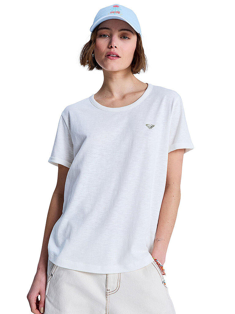 Roxy T-Shirt Regular Fit Baumwolle-Polyester Weiss
