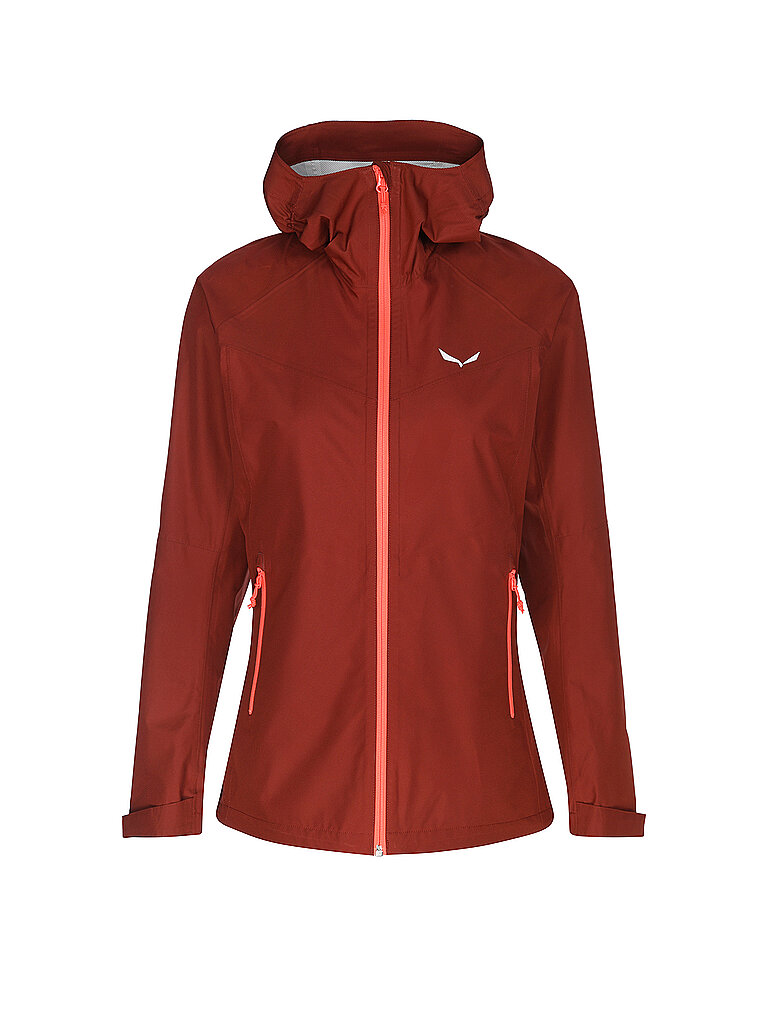 Salewa Wanderjacke Powertex Hoodie Dunkelrot