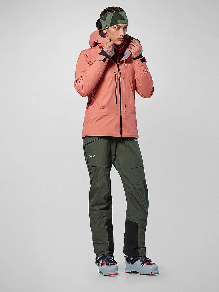 SALEWA | Damen Tourenjacke Sella 3L PTX Hoodie | koralle