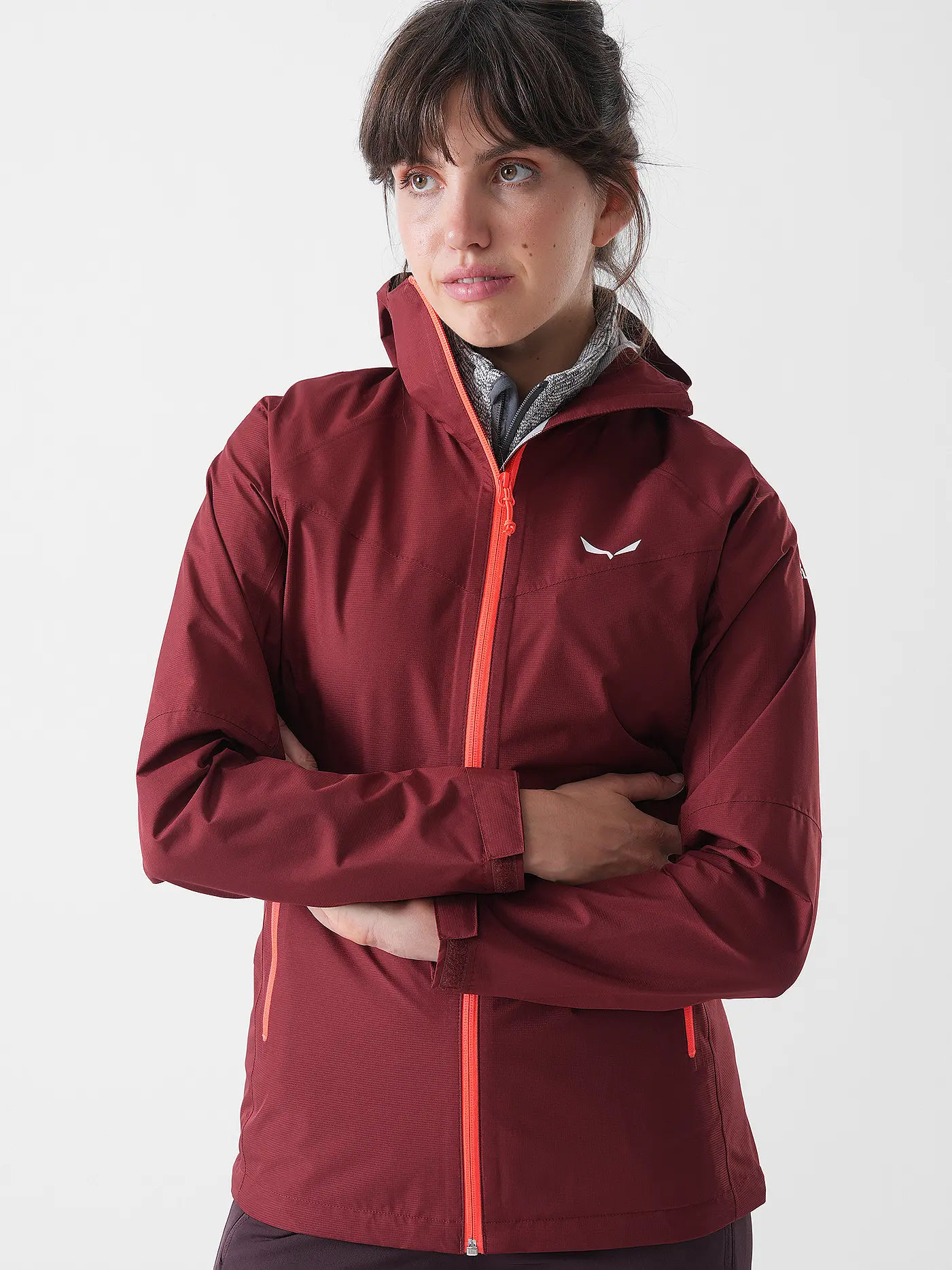 SALEWA | Damen Wanderjacke Puez Aqua Powertex Hoodie | dunkelrot