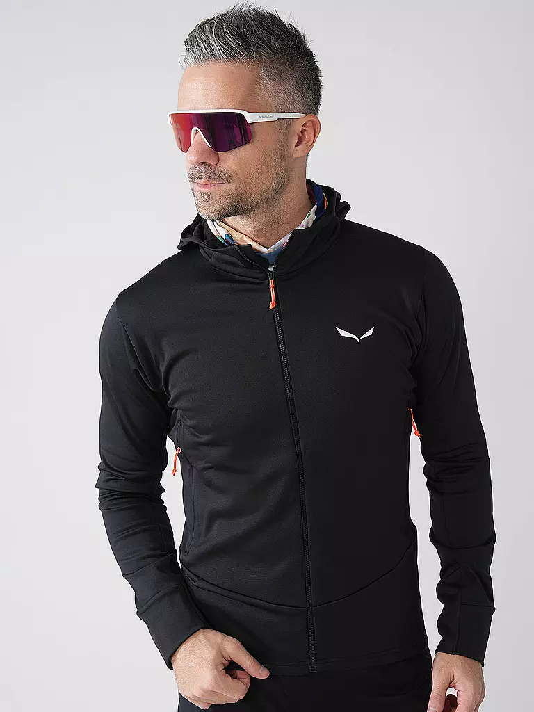 SALEWA | Herren Touren Fleecejacke Puez Polarlite Hoodie | schwarz