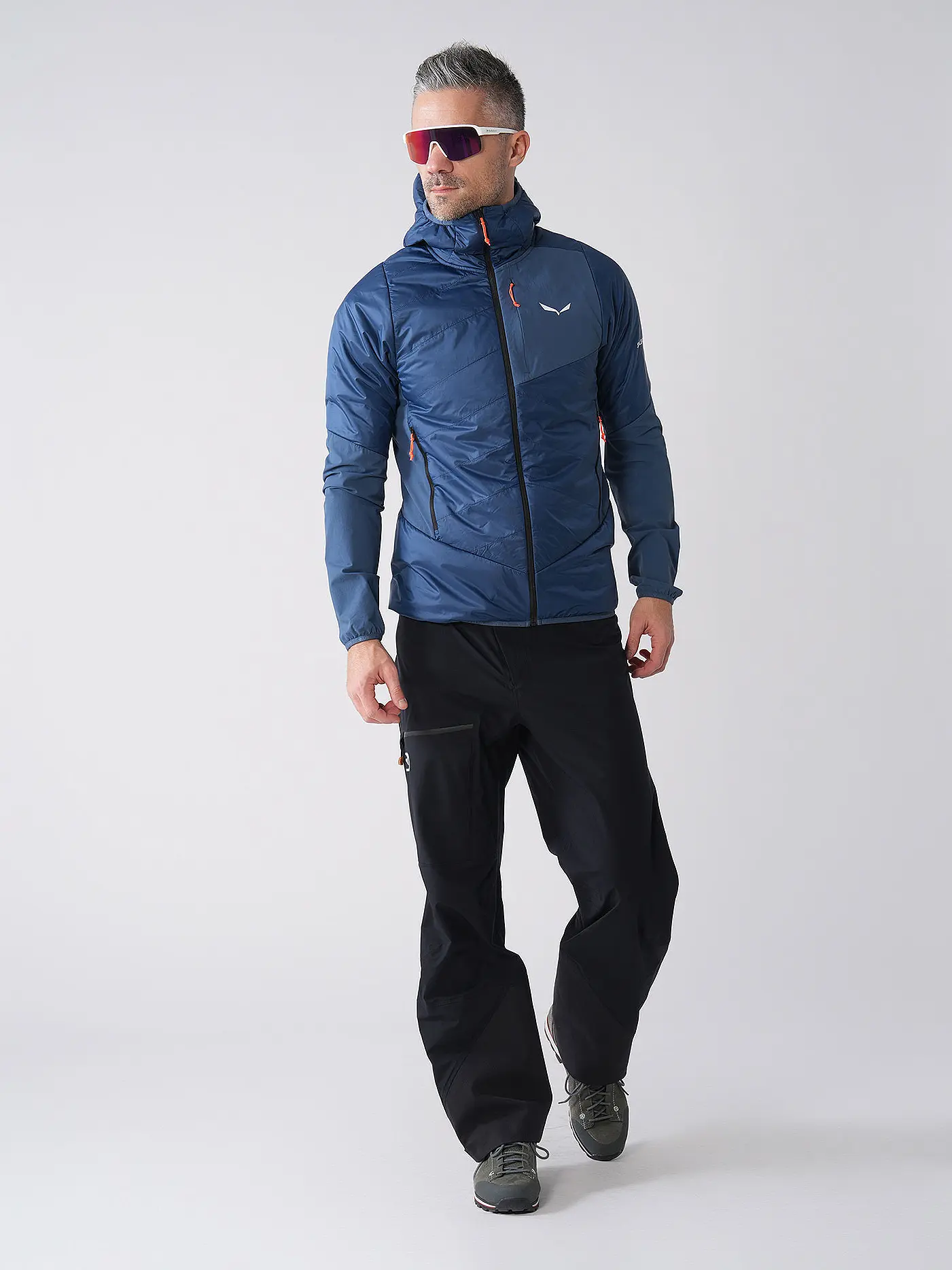 SALEWA | Herren Touren Hybridjacke  Ortles Hybrid TirolWool® Responsive Hoodie | dunkelblau