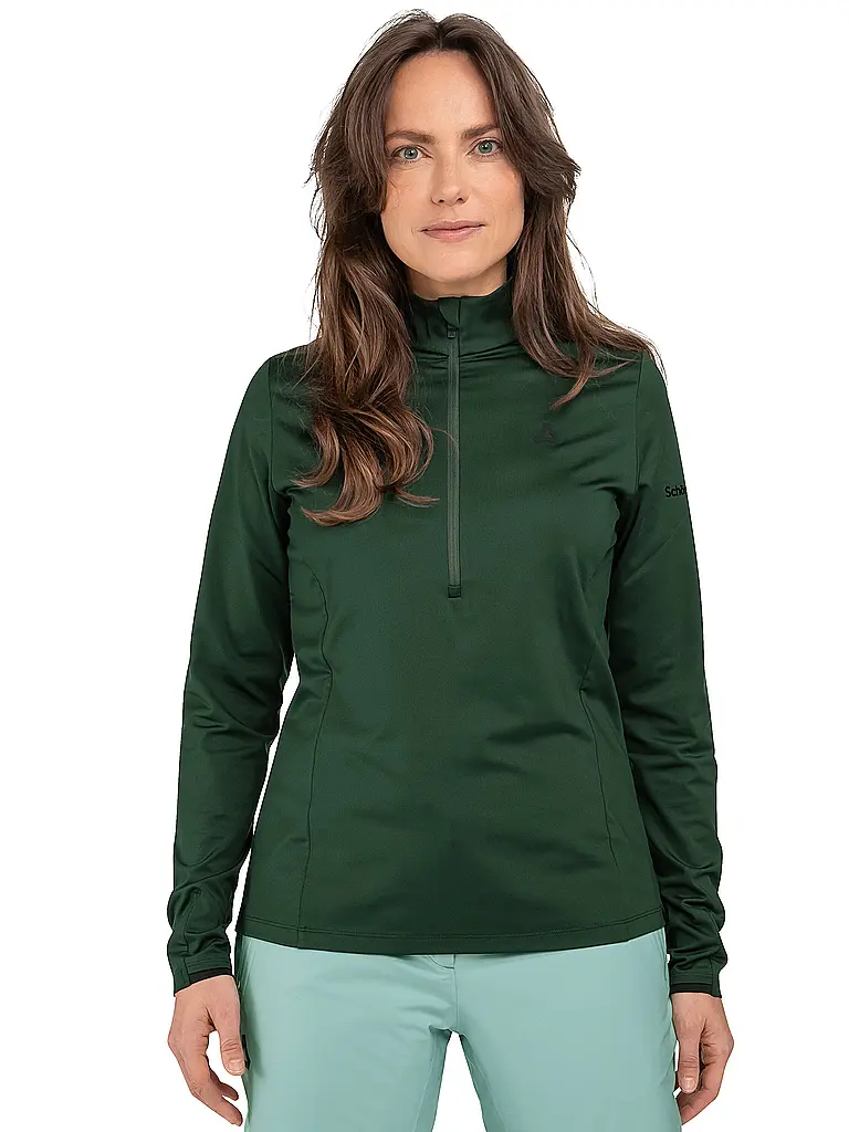 SCHÖFFEL | Damen Unterzieh Zipshirt Style Pine | dunkelgrün