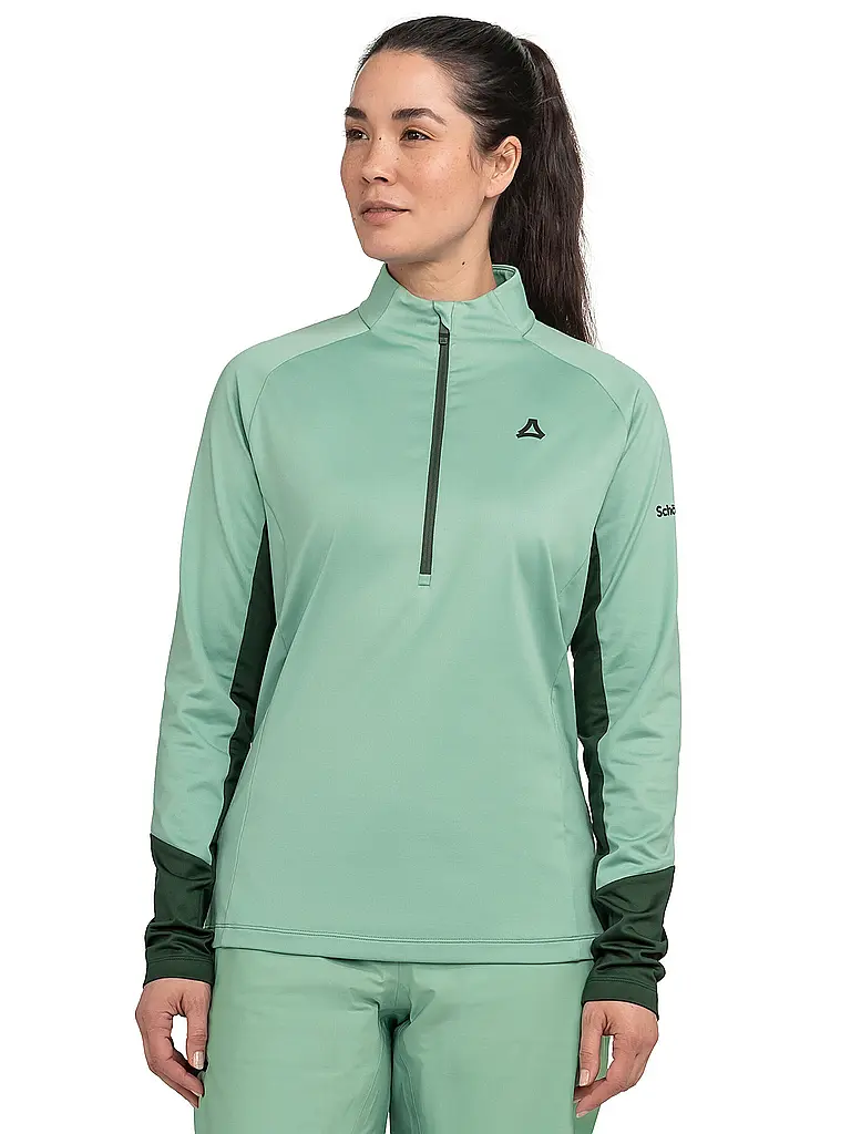 SCHÖFFEL | Damen Unterzieh Zipshirt Style Safoon | hellgrün